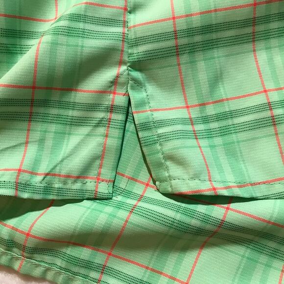 Cmp dry function short sleeve button up  green plaid shirt size small gorpcore - Picture 11 of 12